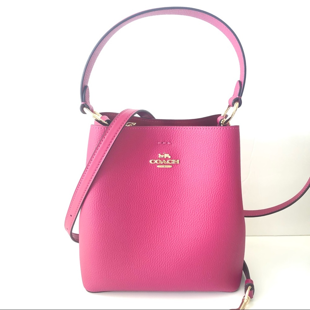 Coach Small Town Bucket Bag Berry Violet Leather Purse
